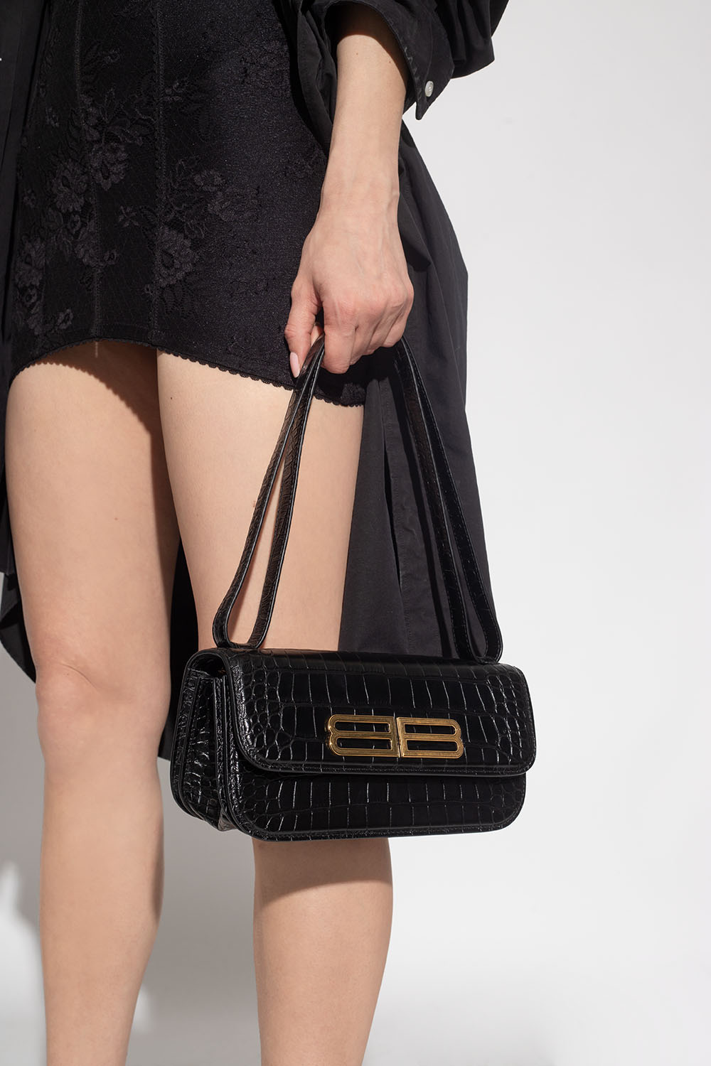 BALENCIAGA Gossip Bag ブラック ゴールド ショルダーバッグ BALENCIAGA Gossip Bag ブラック ゴールド ショルダーバッグ